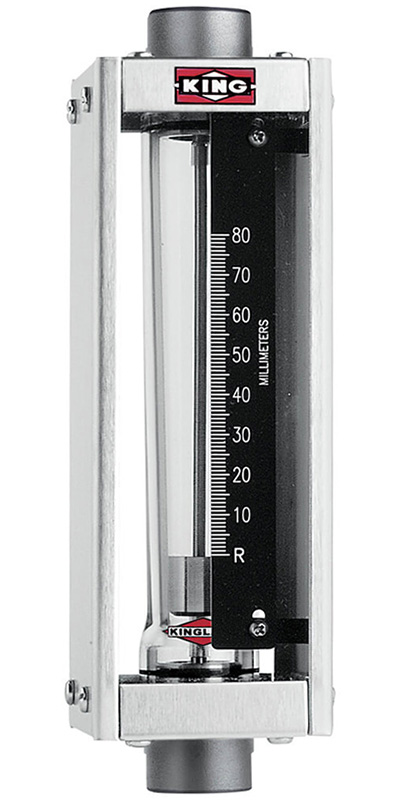 7511235B08 Acrylic Tube Flowmeter .5-5GPM Scale 130° 125PSI King instrument Co 